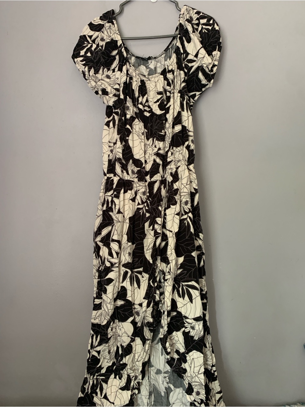 Lily Morgan XL Black and White/cream Floral Maxi Dress With Shorts
